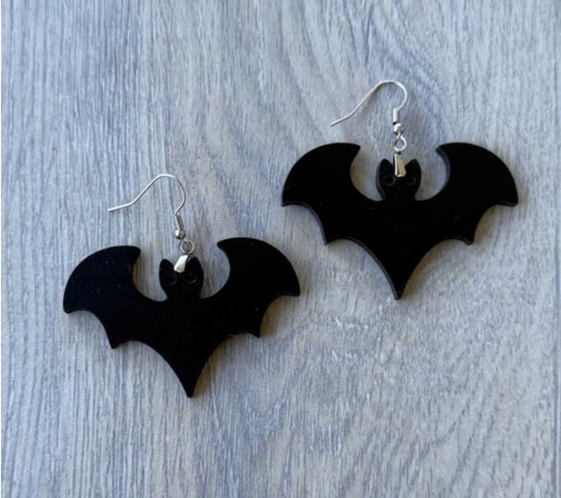 Black Bat Earrings